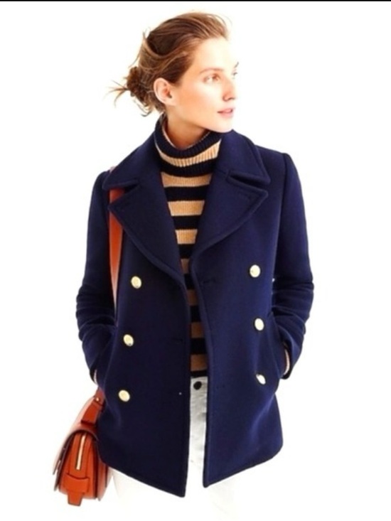 J. Crew Jackets & Blazers - J. Crew Stadium Cloth Nello Gori Navy Double-Breasted Peacoat Jacket 00